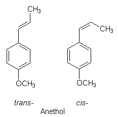 Strukturformel der Anethol-Isomere